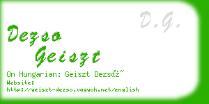 dezso geiszt business card